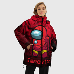 Куртка зимняя женская Among Us Game, цвет: 3D-красный — фото 2