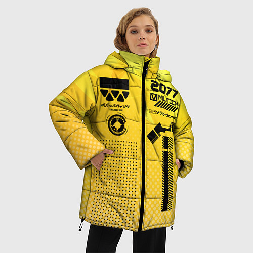 Женская зимняя куртка Киберпанк униформа / 3D-Черный – фото 3