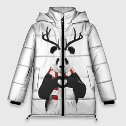 Куртка зимняя женская Новогодний Панда, цвет: 3D-черный
