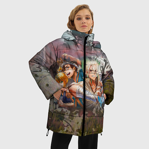 Женская зимняя куртка Доктор Стоун / 3D-Черный – фото 3