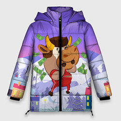 Куртка зимняя женская Денежный бык, цвет: 3D-черный