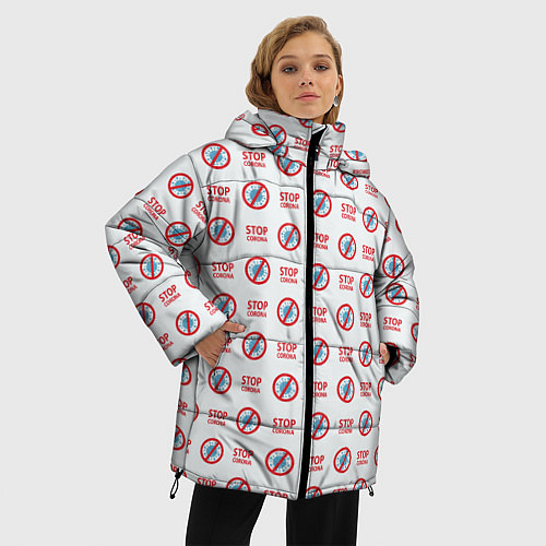 Женская зимняя куртка STOP KORONA / 3D-Черный – фото 3