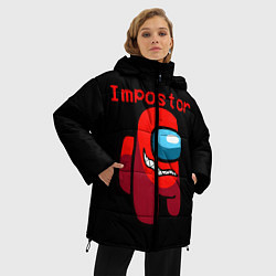 Куртка зимняя женская AMONG US IMPOSTOR, цвет: 3D-красный — фото 2