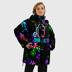 Куртка зимняя женская Among Us New Year, цвет: 3D-светло-серый — фото 2
