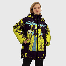 Куртка зимняя женская CyberPunk 2077, цвет: 3D-светло-серый — фото 2