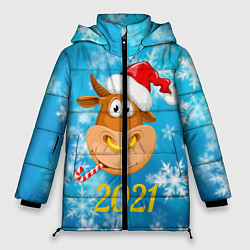 Куртка зимняя женская Год быка 2021, цвет: 3D-черный