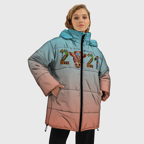 Женская зимняя куртка 2021 Год быка / 3D-Черный – фото 3