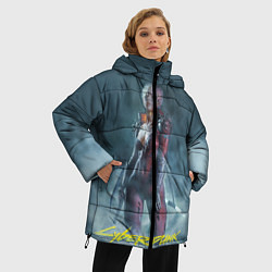Куртка зимняя женская Cyberpunk 2077, цвет: 3D-красный — фото 2