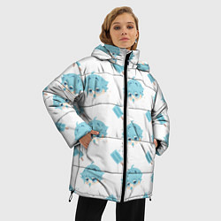 Куртка зимняя женская Genshin Impact, цвет: 3D-светло-серый — фото 2