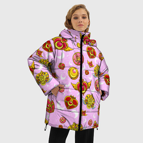 Женская зимняя куртка Сейлор Мун / 3D-Черный – фото 3