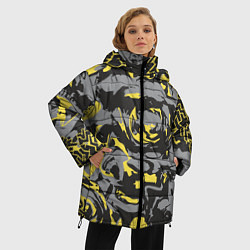 Куртка зимняя женская Камень, золото, кара, цвет: 3D-черный — фото 2