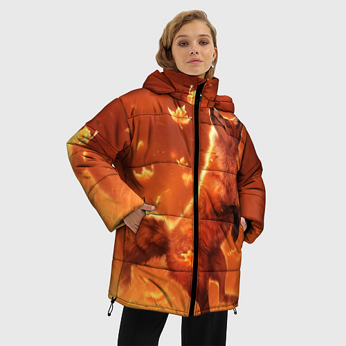 Женская зимняя куртка Лисенок / 3D-Черный – фото 3
