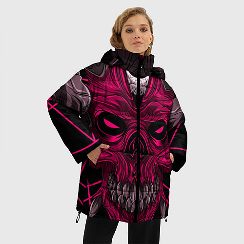 Женская зимняя куртка Дьявол / 3D-Черный – фото 3