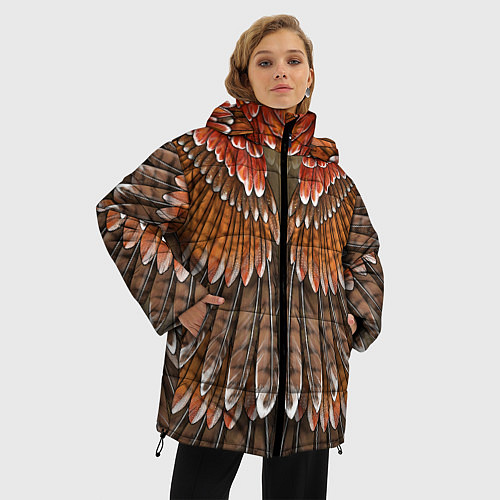 Женская зимняя куртка Оперение: орел / 3D-Черный – фото 3