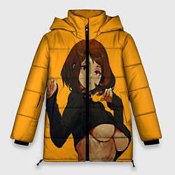 Куртка зимняя женская Uraraka Ahegao Урарака, цвет: 3D-черный