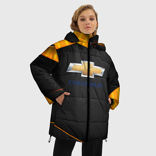 Женская зимняя куртка CHEVROLET Шевроле / 3D-Черный – фото 3