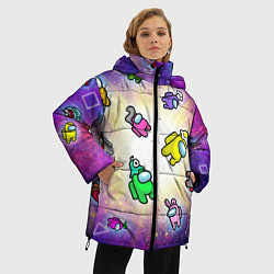 Куртка зимняя женская Among us - просто космос, цвет: 3D-красный — фото 2