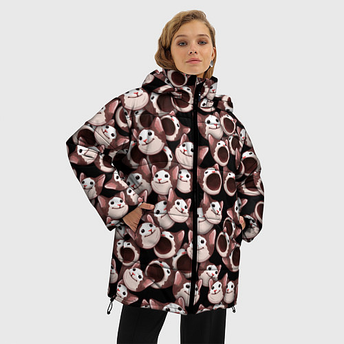 Женская зимняя куртка Popping cats / 3D-Черный – фото 3