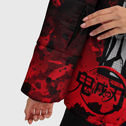 Куртка зимняя женская Клинок рассекающий демонов, цвет: 3D-красный — фото 2