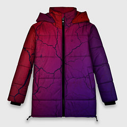 Куртка зимняя женская Трещины, цвет: 3D-красный