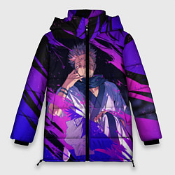 Куртка зимняя женская Магическая битва, цвет: 3D-черный