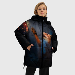 Куртка зимняя женская Лиса и огонек, цвет: 3D-светло-серый — фото 2