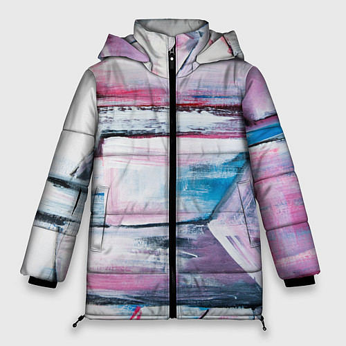 Женская зимняя куртка Цветные мелки / 3D-Красный – фото 1