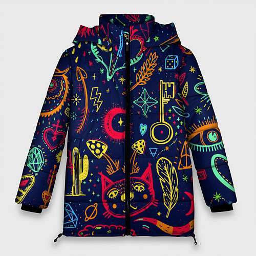 Женская зимняя куртка Узоры из снов / 3D-Красный – фото 1