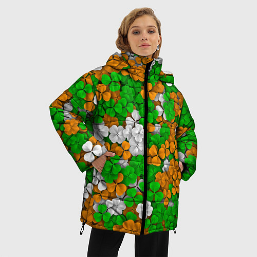 Женская зимняя куртка Ирландский клевер / 3D-Черный – фото 3
