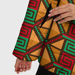 Куртка зимняя женская Узор коренных индейцев америки, цвет: 3D-светло-серый — фото 2