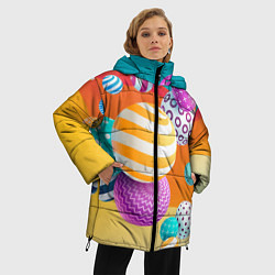 Куртка зимняя женская Мячики, цвет: 3D-черный — фото 2