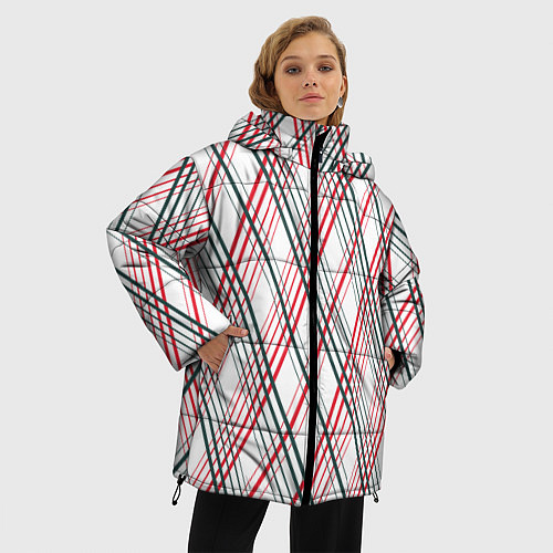 Женская зимняя куртка Игральные карты / 3D-Черный – фото 3