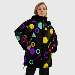 Куртка зимняя женская Круги и Треугольники, цвет: 3D-красный — фото 2