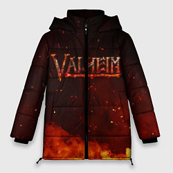 Куртка зимняя женская Valheim огненный лого, цвет: 3D-черный