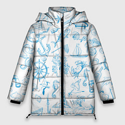 Куртка зимняя женская Морская тема, цвет: 3D-светло-серый