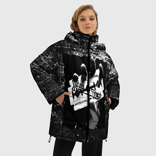 Женская зимняя куртка JUDAS PRIEST ROCK STYLE / 3D-Черный – фото 3