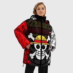 Куртка зимняя женская ONE PIECE ВАН ПИС ЧЕРЕП, цвет: 3D-красный — фото 2