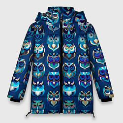 Куртка зимняя женская Совы, цвет: 3D-черный