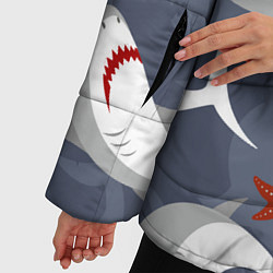 Куртка зимняя женская Акулы, цвет: 3D-черный — фото 2