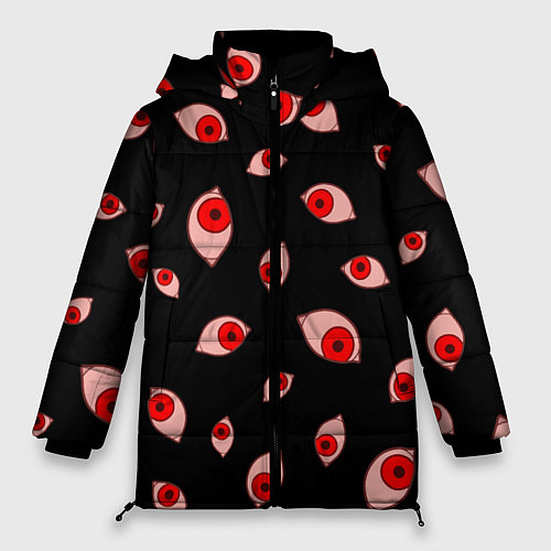 Женская зимняя куртка Взгляд тьмы / 3D-Красный – фото 1