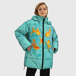 Куртка зимняя женская Золотые рыбки, цвет: 3D-черный — фото 2