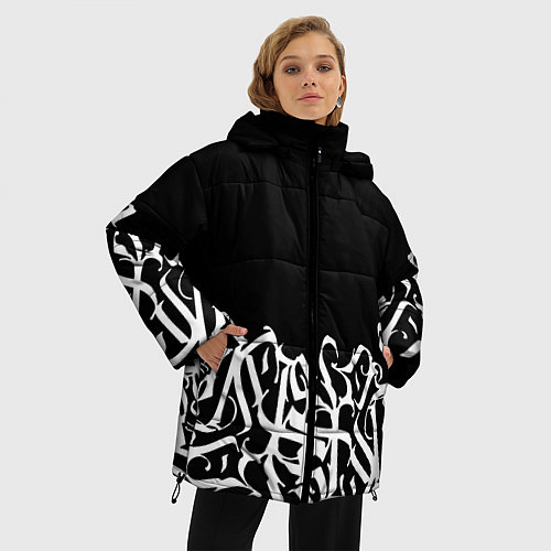 Женская зимняя куртка КАЛЛИГРАФИЯ CALLIGRAPHY / 3D-Черный – фото 3