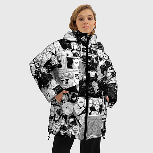 Женская зимняя куртка Магическая Битва / 3D-Черный – фото 3