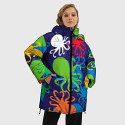 Куртка зимняя женская Осьминоги, цвет: 3D-светло-серый — фото 2