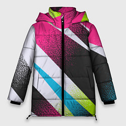 Куртка зимняя женская Sport style: Линии, цвет: 3D-красный