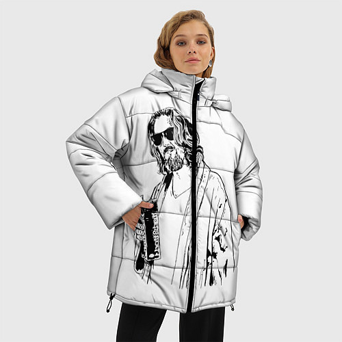 Женская зимняя куртка Большой Лебовски Big Lebowski / 3D-Черный – фото 3