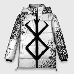 Куртка зимняя женская БЕРСЕРК logo чб, цвет: 3D-черный