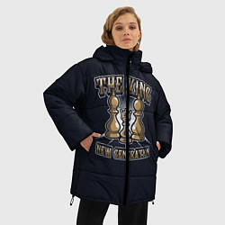 Куртка зимняя женская Шахматный Король, цвет: 3D-черный — фото 2