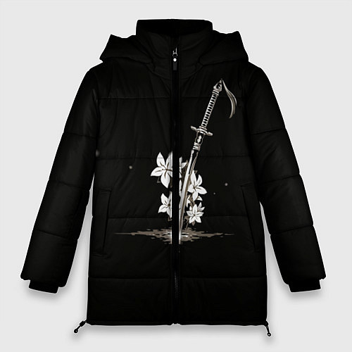 Женская зимняя куртка Nier - Sword and Flowers / 3D-Красный – фото 1