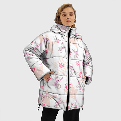 Женская зимняя куртка Лисички / 3D-Черный – фото 3